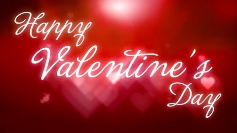 Happy Valentine's Day text on red hearts background Vídeo Stock