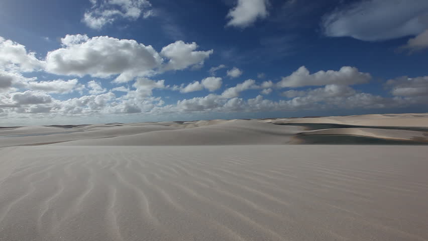 Panorama of landscape with endless sand dunes in the Lencoise National Park,
