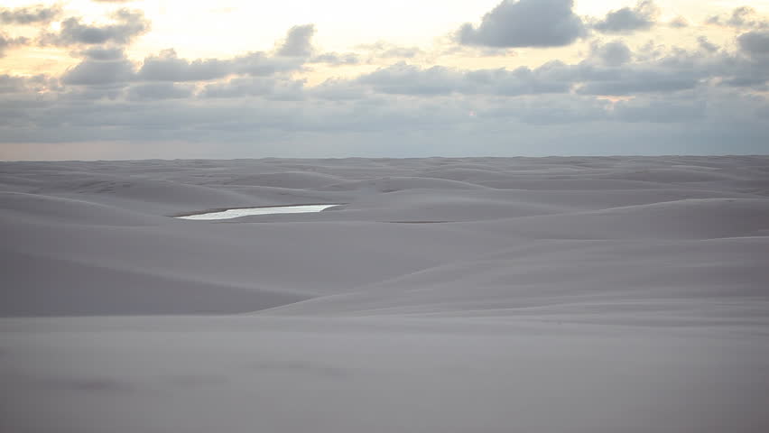 Panorama of landscape with endless sand dunes in the Lencoise National Park,
