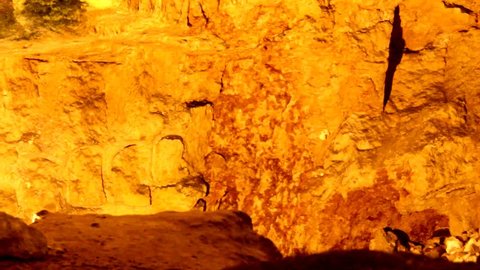 King Solomon's Quarries under Old city at the Damascus Gate .  Zedekiah's  cave. The height of the cavities of the cave is 15 meters, length 300 meters. Jerusalem