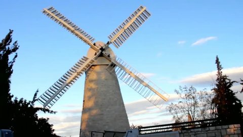  Montefiore Windmill, also known as the Jerusalem Windmill and Yemin Moshe Windmill, located in  Mishkenot Sha'ananim, was the first structure constructed outside the Old City walls