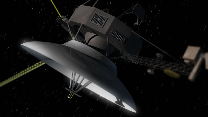 Deep Space Probe flies through space seamless looping/ Deep Space Probe