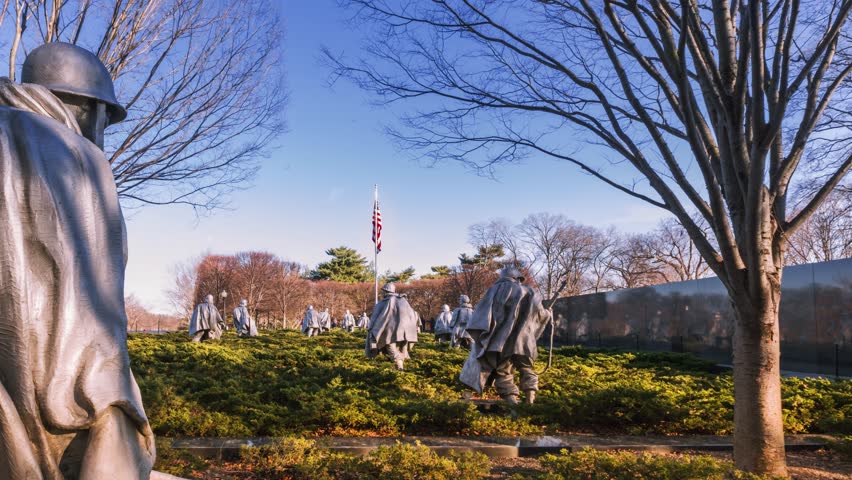 Timelapse of the Korean War Veterans Memorial in Washington DC