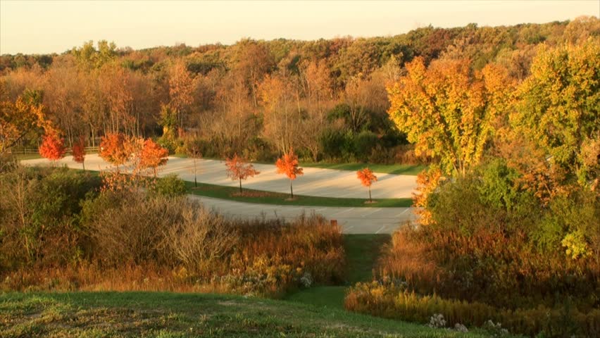 Looking down from the top of a small hill