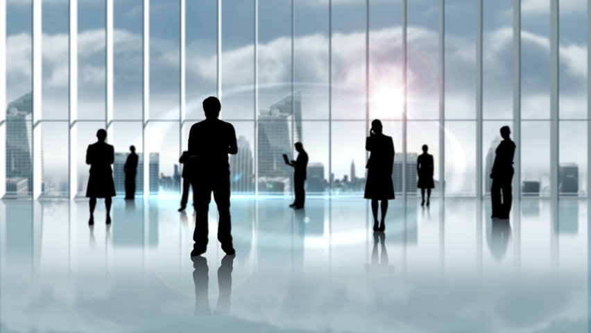 Digital animation of Silhouette of business people in office | Shutterstock HD Video #8416873