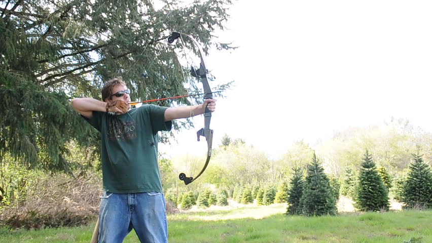 A Bowman Practices His Archery Stock Footage Video (100% Royalty-free 