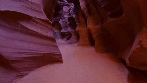 CLOSE UP: Beautiful red walls of Antelope canyon
