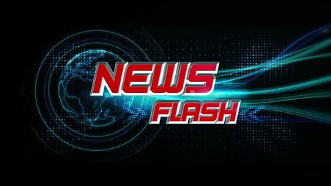 3d animation title present News Flash.