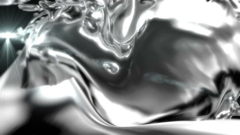 Seamless looping background animation with liquid metal including alpha matte