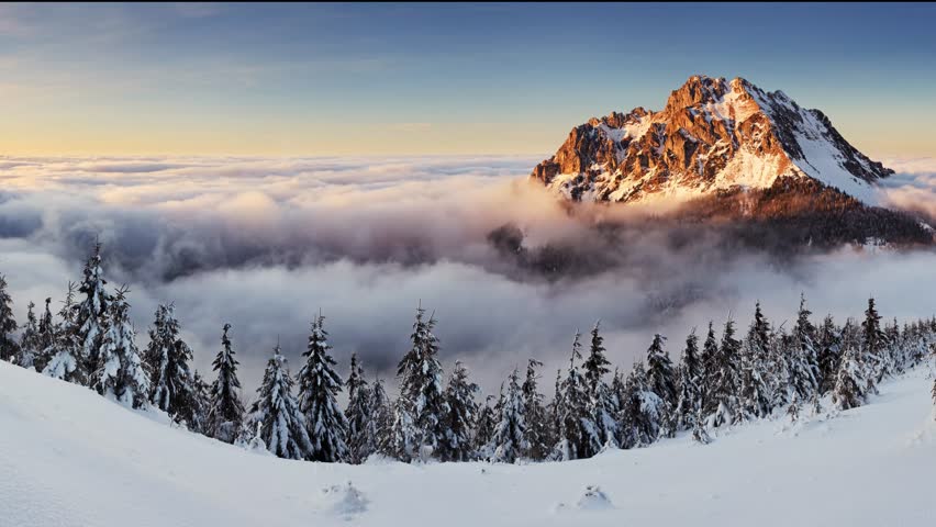 Mountain peak at winter - Roszutec - Slovakia mountain Fatra