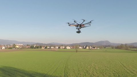 AERIAL: Professional drone flying high