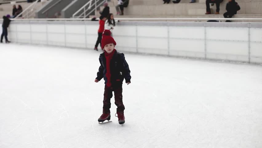little boy ice skating