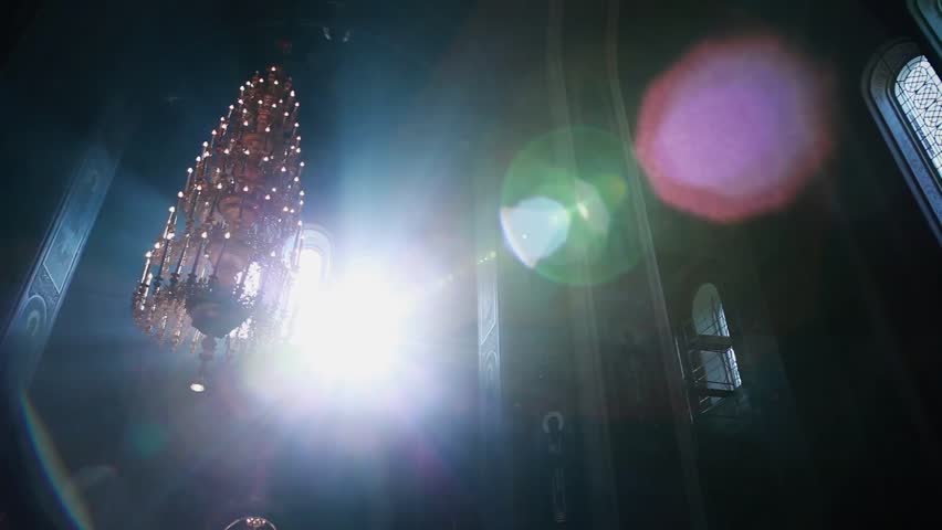 bright light coming from the window in the church Royalty-Free Stock Footage #8453872