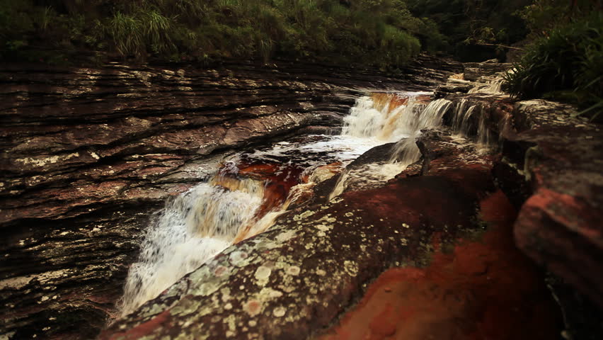 Floating water of a river in the Chapada Diamantine national park in Bahia,