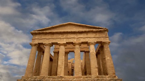 Ancient Greek temple of Concordia (V-VI century BC), Valley of the Temples, Agrigento, Sicily. The area was included in the UNESCO Heritage Site list in 1997