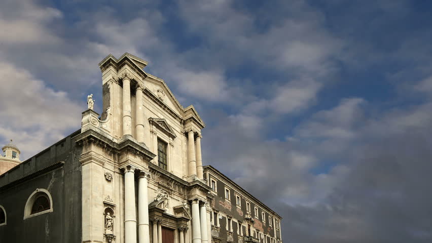 Catholic church of Catania. Sicily, southern Italy. Baroque architecture. Unesco world heritage site  