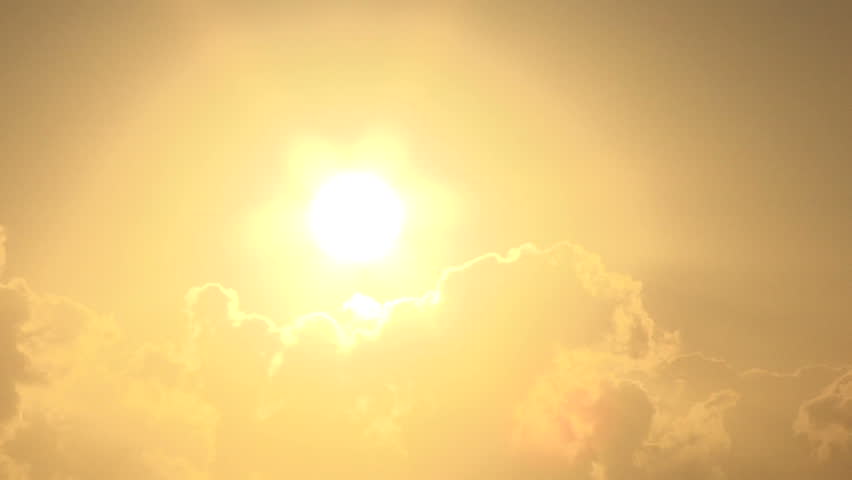 Close up of bright shining sun rising above clouds. | Shutterstock HD Video #8468887