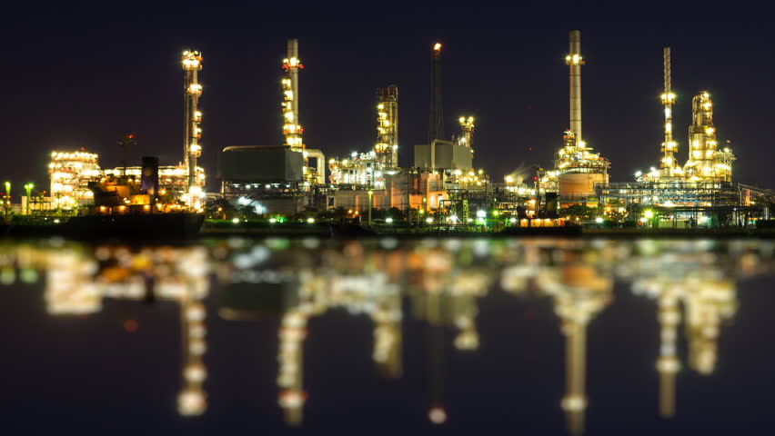 time lapse oil refinery station night Stock Footage Video (100% Royalty ...