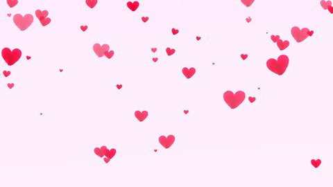 Petal hearts falling on pink background