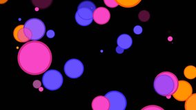 Simple bokeh balls animated abstract black background