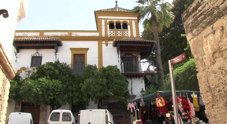 Old house and street in Seville, Spain