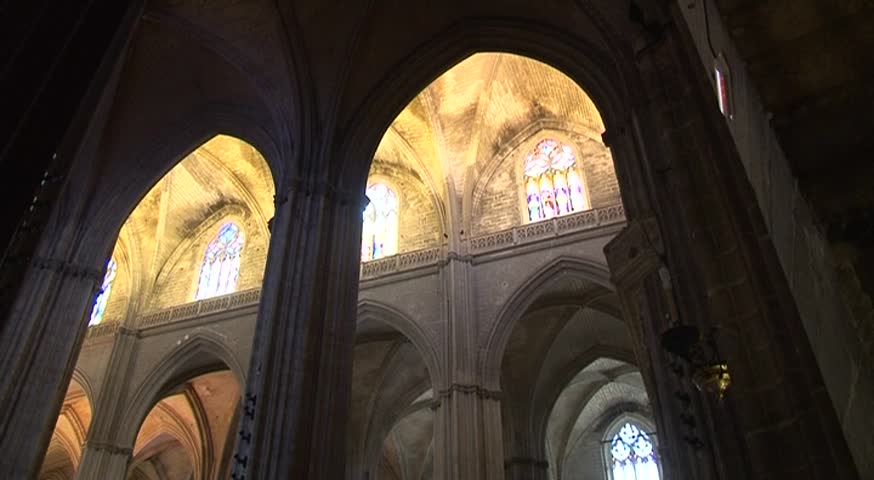 Interior of the Cathedral of Seville, Andalusia, Spain