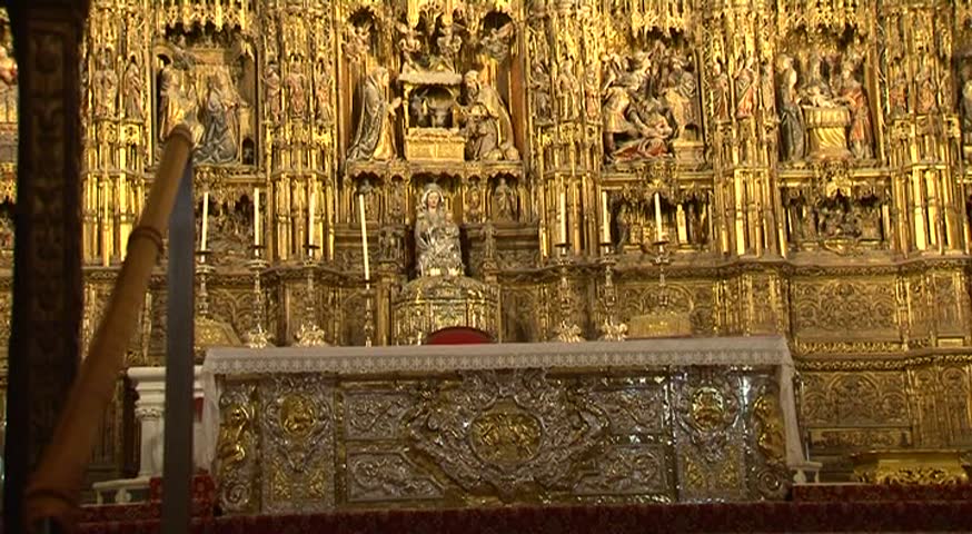 Interior of the Cathedral of Seville, Andalusia, Spain