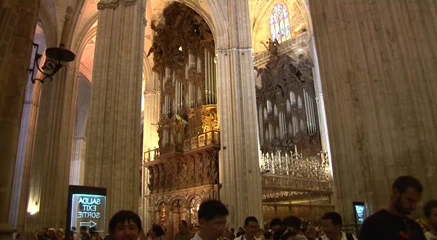 Interior of the Cathedral of Seville, Andalusia, Spain