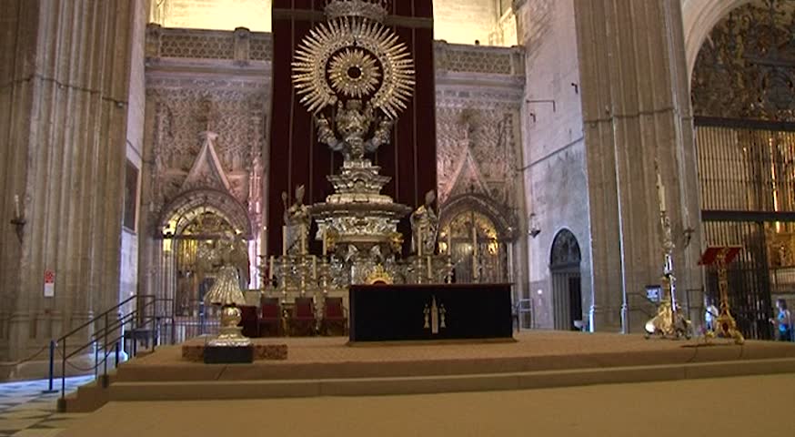 Interior of the Cathedral of Seville, Andalusia, Spain
