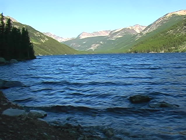 Mystic Lake in the mountainous Montana Wilderness.