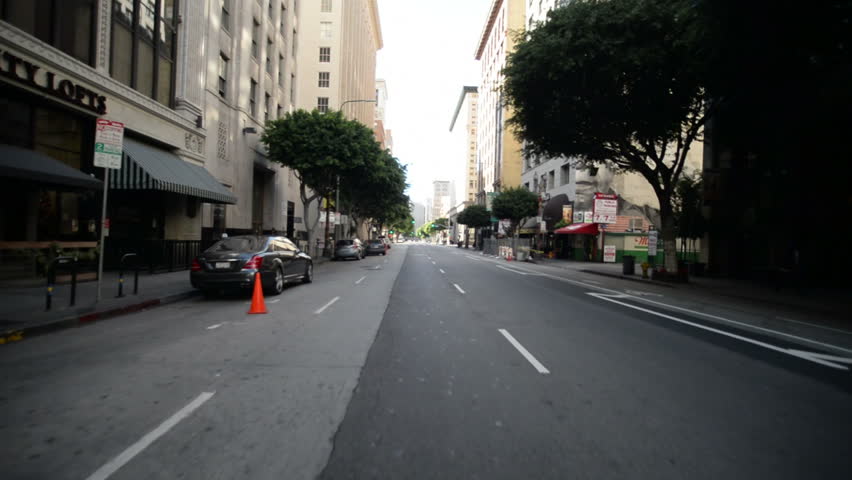 Driving Plates Los Angeles Downtown Morning CAM1 Front 33 Spring St South at 7th St California USA