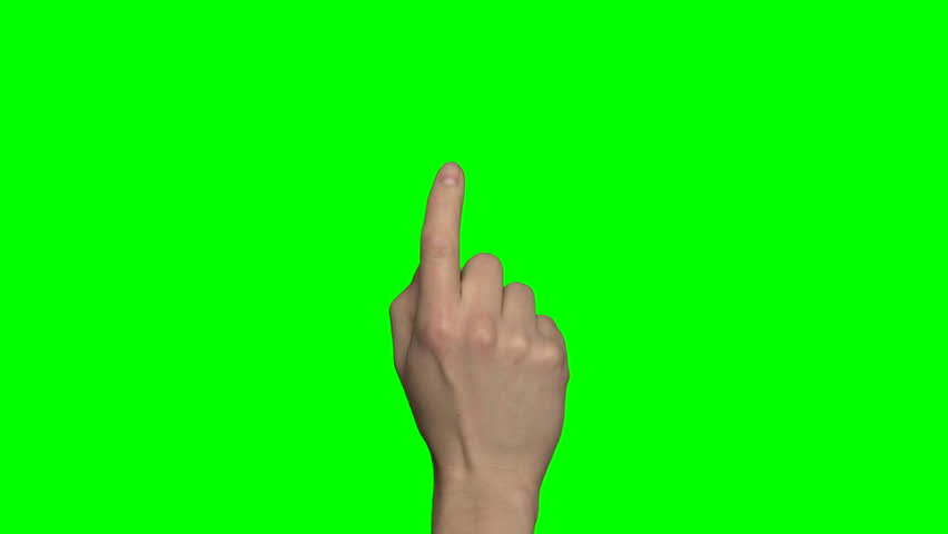 Green screen hand gestures on a touchscreen (4:2:2, 30P, Full-HD, MXF-Format video footage). Right male hand. Greenscreen pre-keyed with alpha channel | Shutterstock HD Video #8503762