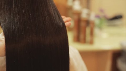 beautiful hair after treatment in a beauty salon