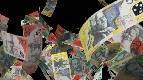 Falling Australian Dollar Video Effect Simulates Stock Footage Video ...