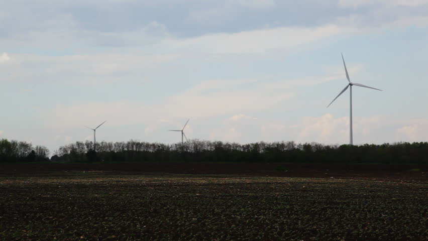 Green energy on empty field,tilt to sky