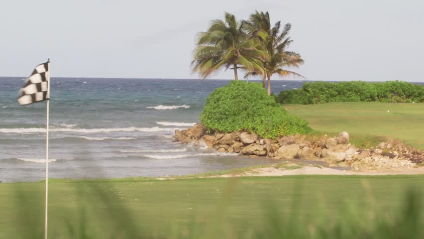 A Caribbean Resort golf course along the shores of tropical island paradise Montego Bay, Jamaica