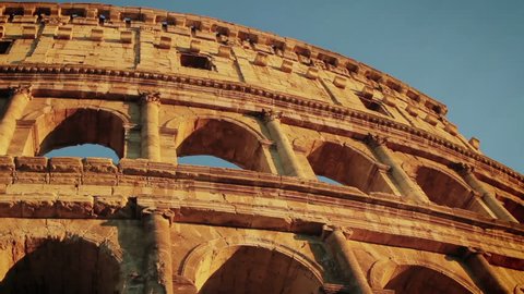The Colosseum at the sunset in Rome