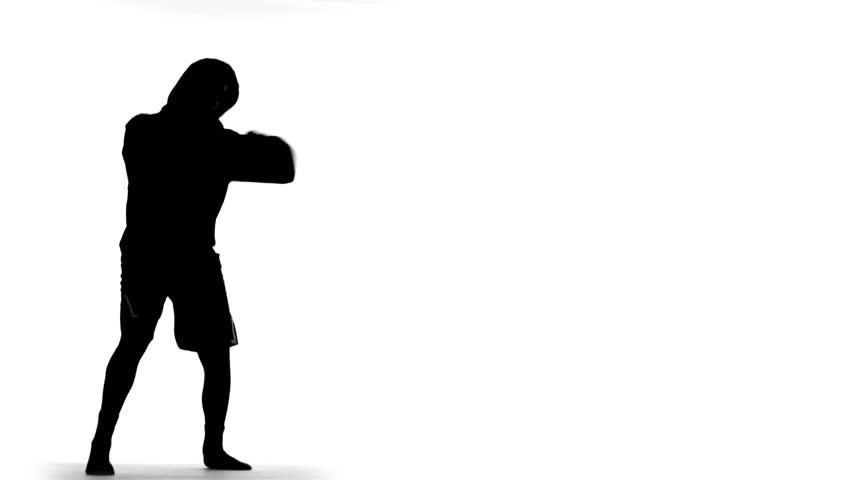 Boxing with Hood (silhouette) Stock Footage Video (100% Royalty-free ...