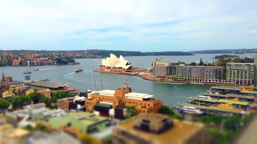 Timelapse Sydney Opera House, with Circular Quay Manly Ferry Afternoon Clouds Rolling Boats Sailing