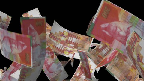 Falling Israeli banknotes money
Video Effect simulates Falling 200 Israeli banknotes money with alpha channel in 4k resolution
