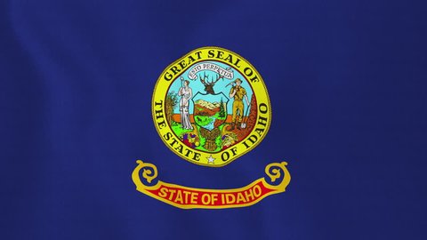 [loopable] Idaho flag. Flag of state Idaho waving in the wind. Seamless loop. Made from ultra high-definition original with detailed fabric texture. Source: CGI rendering. Clip ID: ax338c