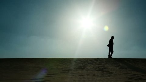 Man Lamp Walking Illuminating His Path Stock Photo (Edit Now) 753170074