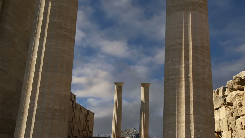 Apollo Temple at the Acropolis of Rhodes, Greece 
