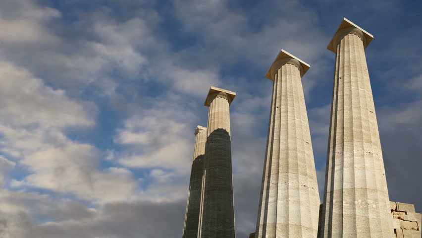 Apollo Temple at the Acropolis of Rhodes, Greece 