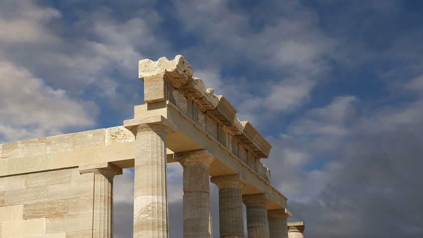 Apollo Temple at the Acropolis of Rhodes, Greece 