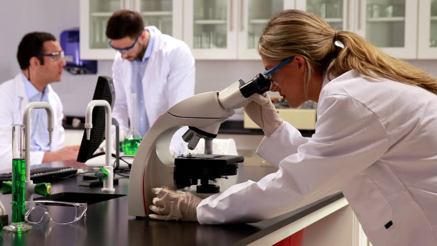 1 scientists are working. Young Scientist. Science work