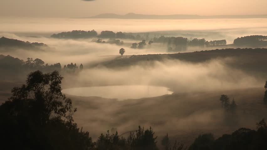 Early morning mist over Kwa-Zulu Midlands Natal South Africa