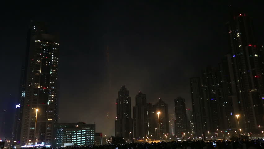 2014 December 31 Dubai over one million people watching new year fireworks show series at world