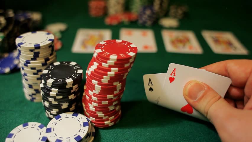 Poker Chips and Two Aces Stock Footage Video (100% Royalty-free) 8578204 |  Shutterstock