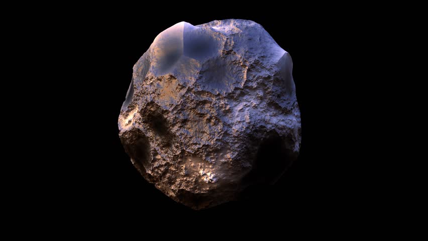 4k High Detailed Rotating Asteroid Stock Footage Video (100% Royalty